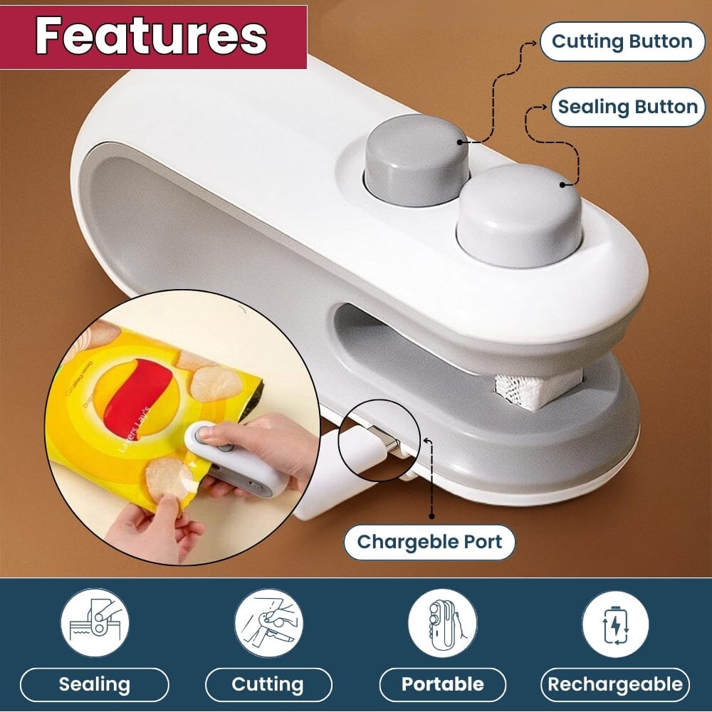 Portable Sealing Machine for Food Freshness ( Buy 1 Get 1 Free )