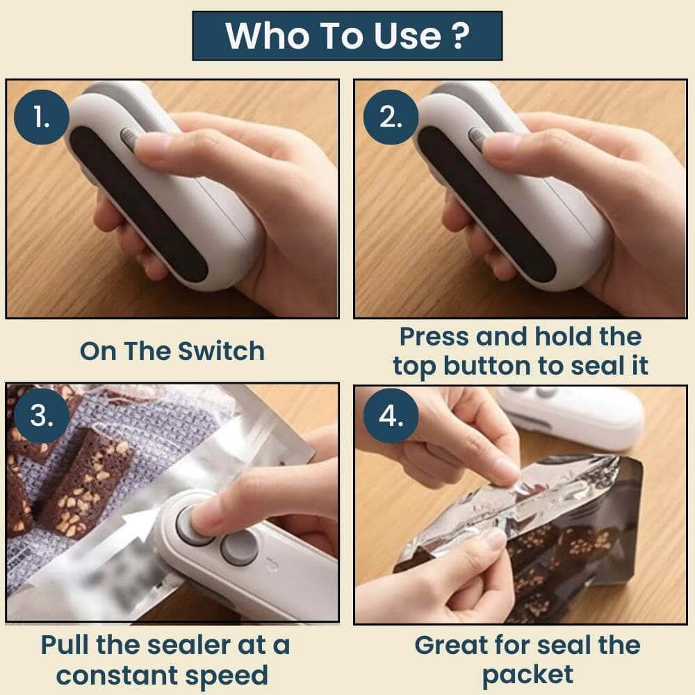 Portable Sealing Machine for Food Freshness ( Buy 1 Get 1 Free )