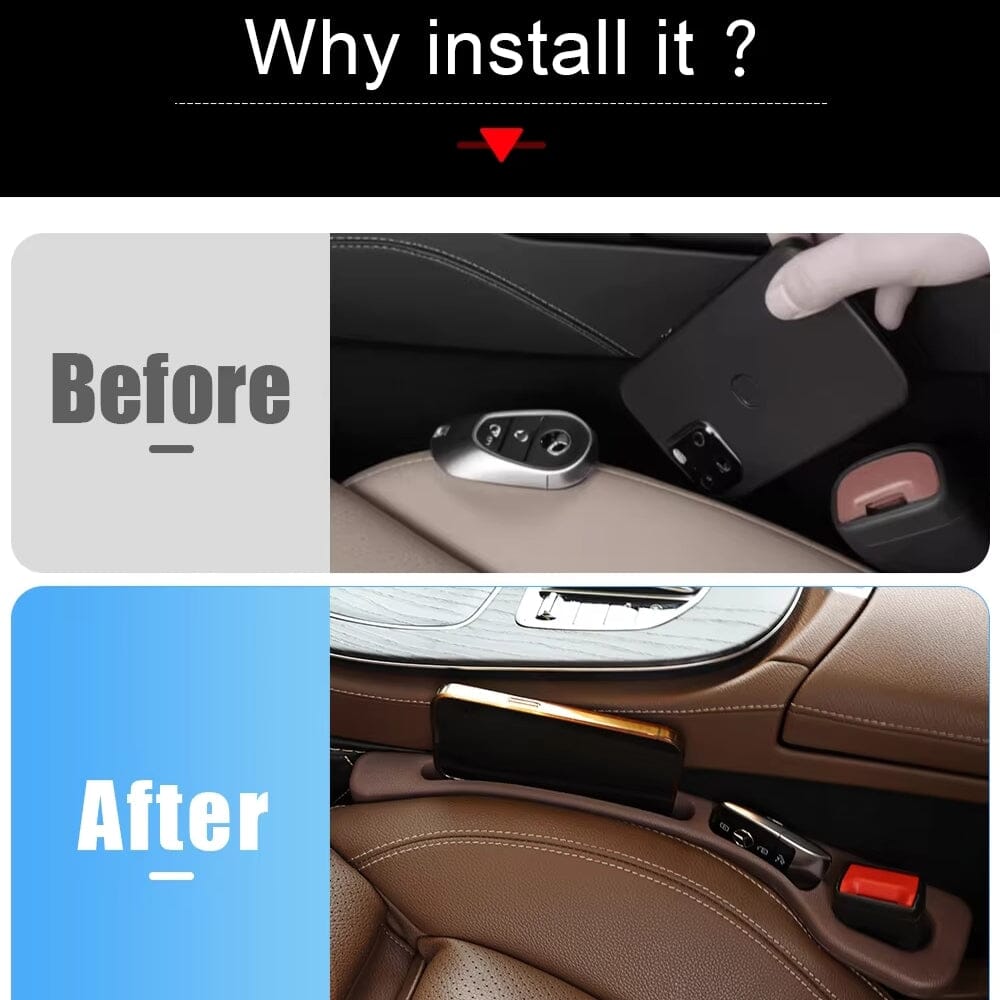 Car Seat Gap Stopper - No More Dropping Phones & Keys (Pack of 2)