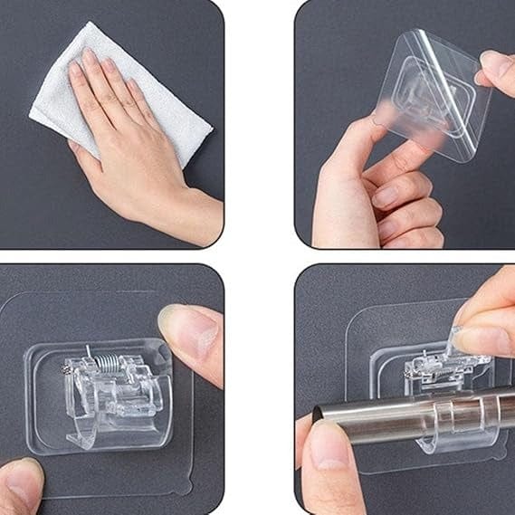 Self-adhesive Hooks | Wall Hook Hanger Hanging Curtain On Wall Self-adhesive Hooks (Set of 4)