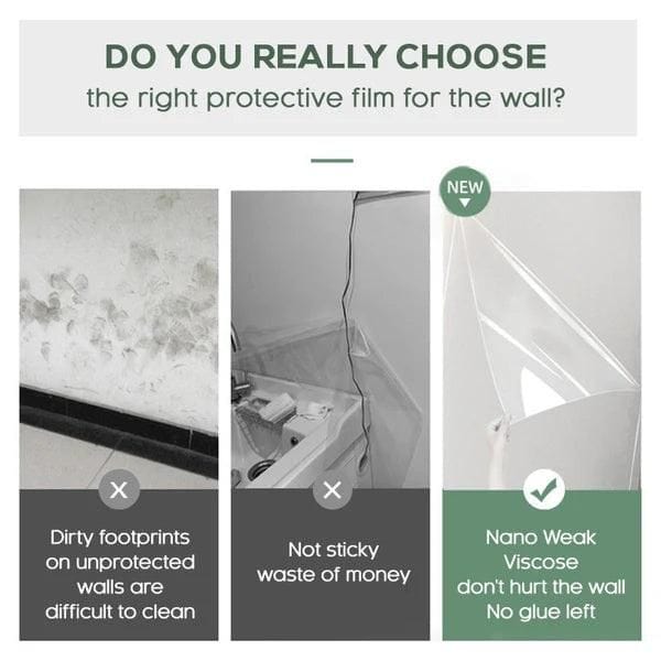 Self-adhesive Transparent Wall Protection Film (Set of 2) Self-adhesive Transparent Wall Protection Film (Set of 2)