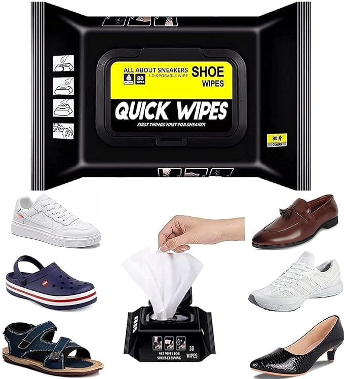Shoe Cleaning Wipes (Set of 80 Wipes) | Kit Shoes Shine Cleaner Instant Shoe Cleaning Wipes (Set of 80 Wipes)