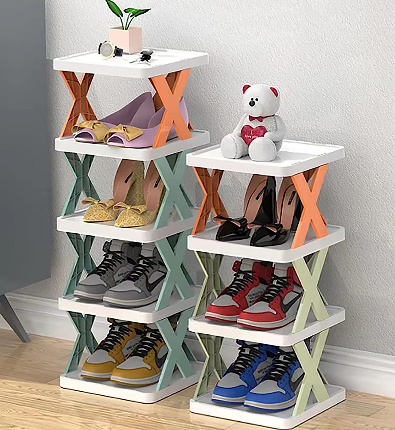 Shoe Rack Storage Stand Cabinet For Home Shoes Organiser - Shoe Organizer Shoes Organizer ( Set of 5 )