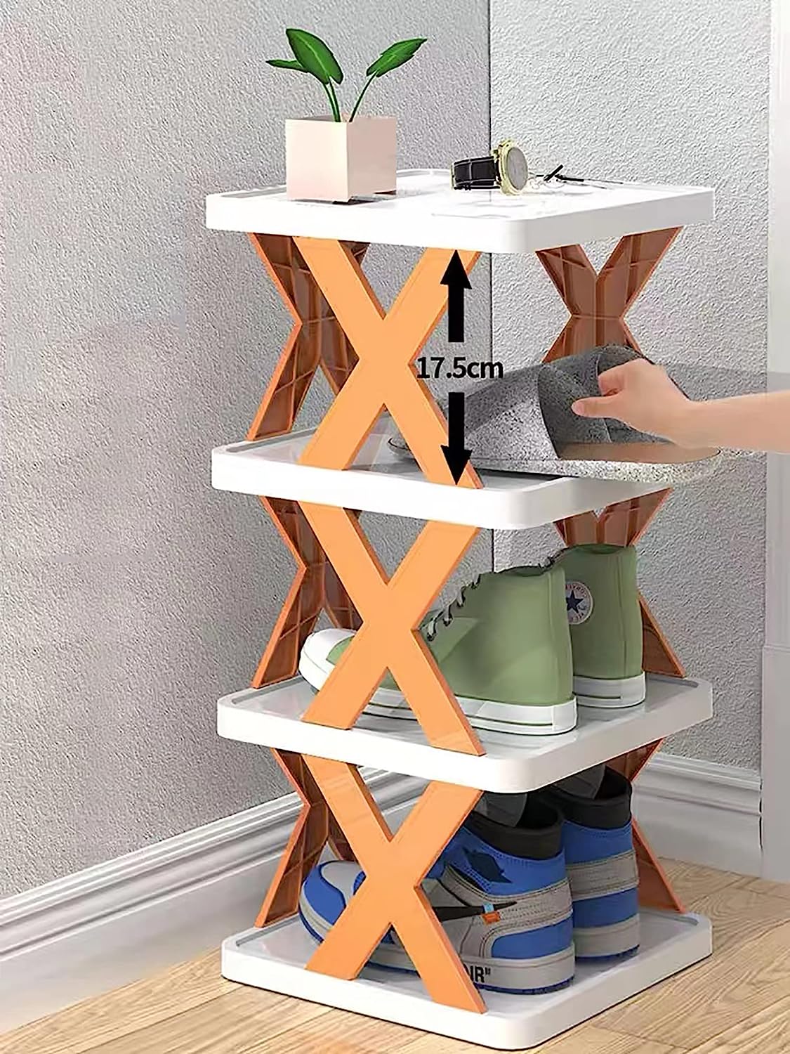Shoe Rack Storage Stand Cabinet For Home Shoes Organiser - Shoe Organizer Shoes Organizer ( Set of 5 )