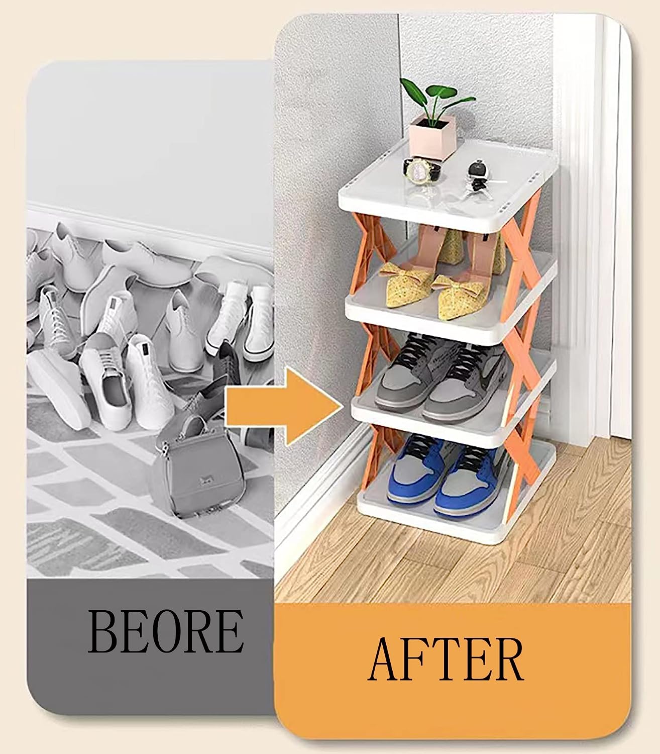 Shoe Rack Storage Stand Cabinet For Home Shoes Organiser - Shoe Organizer Shoes Organizer ( Set of 5 )