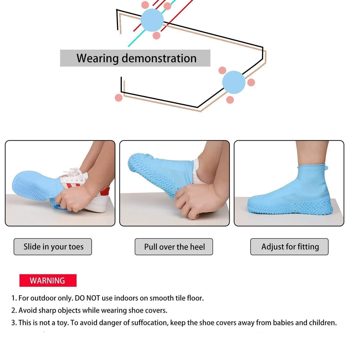 Shoeild | Waterproof Rainproof Shoes Cover Water Resistant Silicone Shoe Covers Shoeild (Pack of 2)