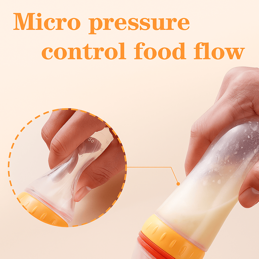 Silicone Baby Food Dispensing Spoon Bottle | Baby Food Feeding Bottle Silicone Spoon Feeder For Infants Silicone Baby Food Dispensing Spoon Bottle