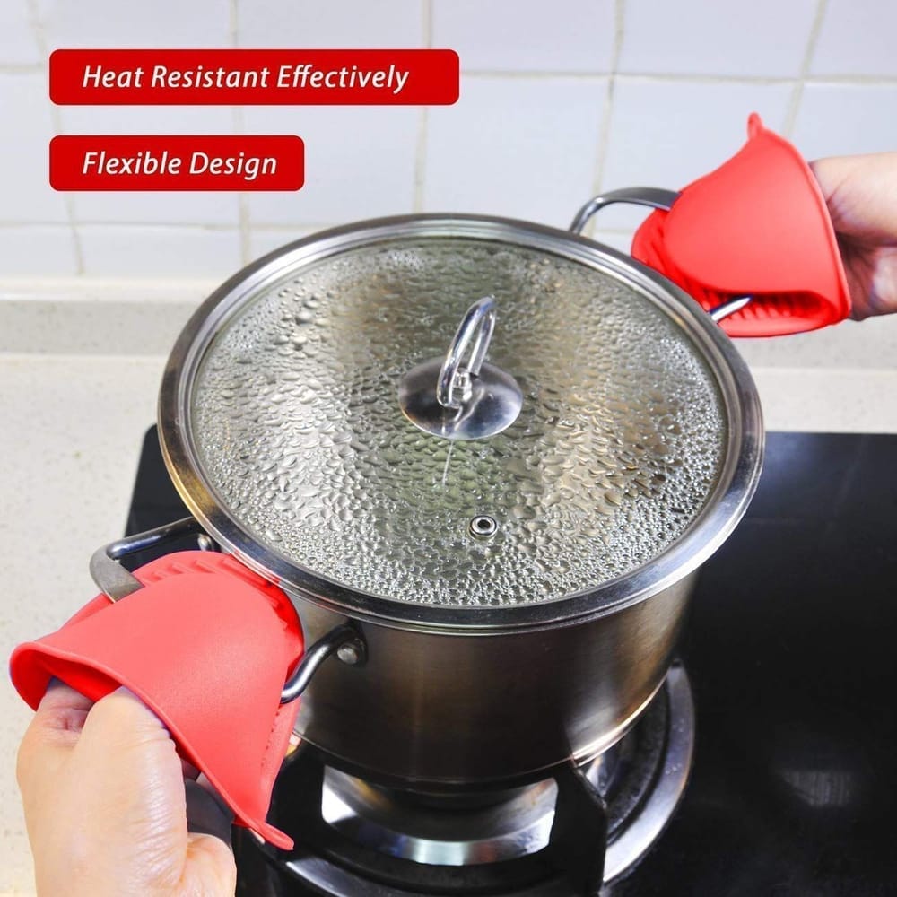 Silicone Potholder (Set of 2) | Kitchen Items Utensils Oven Mitts Silicone Gloves Products Pot Holder Silicone Potholder (Set of 4)
