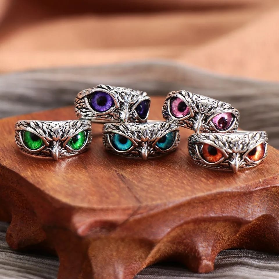 Silver Plated Owl Ring Stone Rings For Men - Buy 1, Get 1 FREE! Silver Plated Owl Ring - Buy 1, Get 1 FREE!