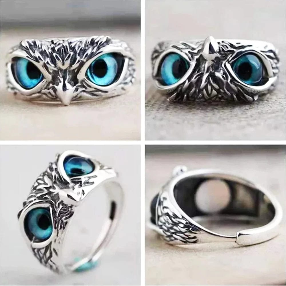 Silver Plated Owl Ring Stone Rings For Men - Buy 1, Get 1 FREE! Silver Plated Owl Ring - Buy 1, Get 1 FREE!
