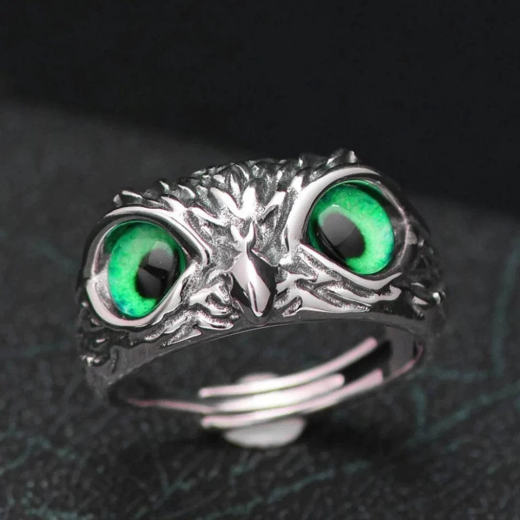 Silver Plated Owl Ring Stone Rings For Men - Buy 1, Get 1 FREE! Silver Plated Owl Ring - Buy 1, Get 1 FREE!