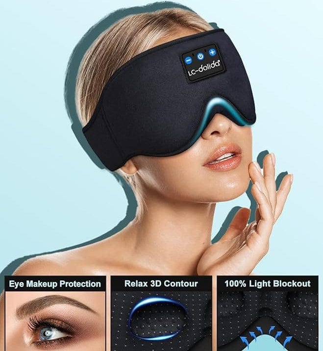 SleepEazio™ | Sleep Well Eye Mask For Sleeping Blindfold Eye Cover Sound Sleep SleepEazio™ Bluetooth Audio Sleep Mask Zaavio®