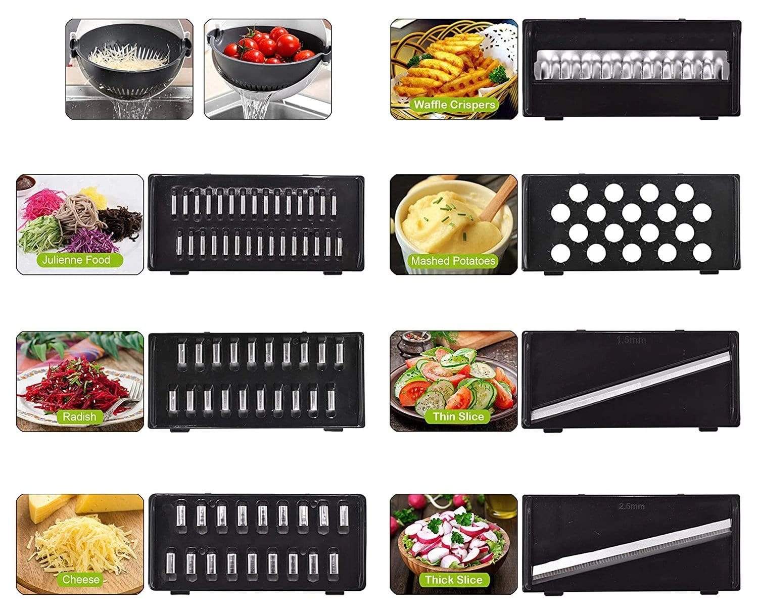 Slickio™  Vegetable Cutter | Multifunctional Slicer Cutter Vegetable Strainer Potato Carrot Grater Slickio™  Vegetable Cutter Zaavio®