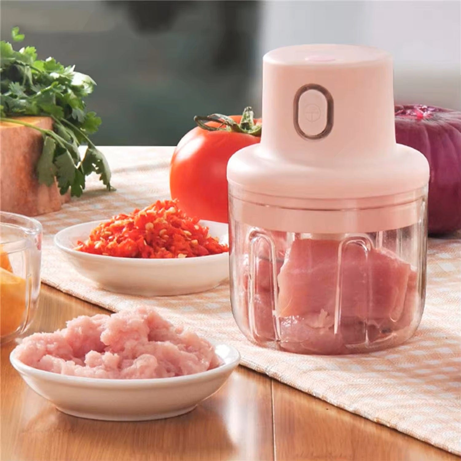 Slickix™ 2.0 | Mini Electric Vegetable Chopper Onion Tomato Chopper  Large Slickix™ 2.0 Food Processor Zaavio®