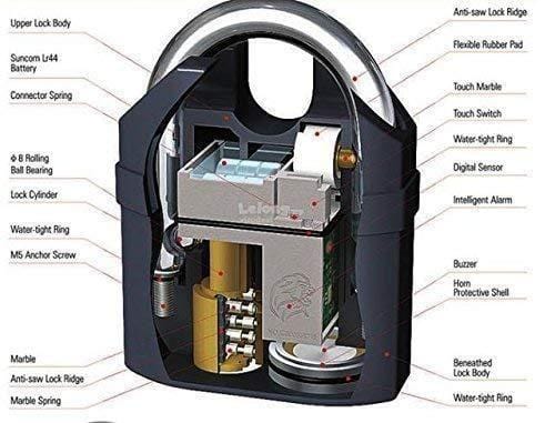 Smart Door Alarm PadLock Sensor Lock for Bike Waterproof - Motion Sensor Alarm Lock Motion Sensor Alarm Lock