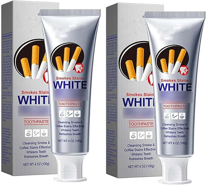 Smoke Stains White Plus Toothpaste (Set of 2) | Tooth Paste Decay Whitens Teeth Bad Breath Calculus Plaque Toothpaste Smoke Stains White Plus Toothpaste (Set of 2)