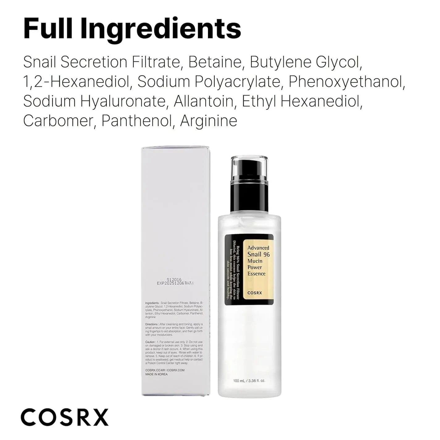 Snail 96 Mucin Power Essence (Buy 1 Get 1 Free) | Snail Mucin Glowing Skin Care Clear Skin Essence For Face Snail 96 Mucin Power Essence (Buy 1 Get 1 Free)