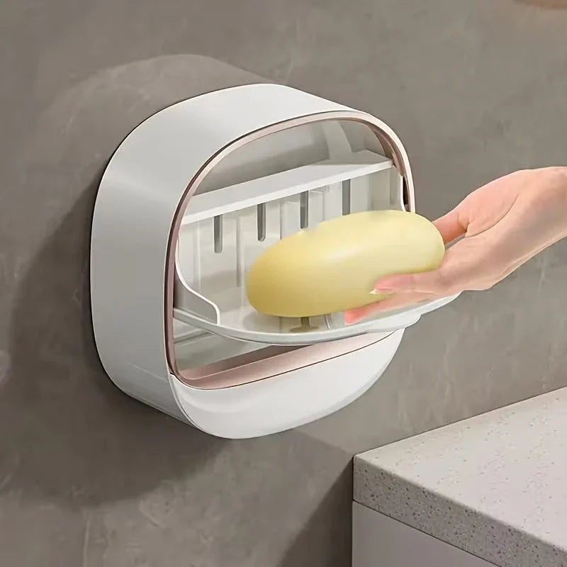 AquaDry Covered Soap Holder with Drain Tray - Buy 1 Get 1 Free