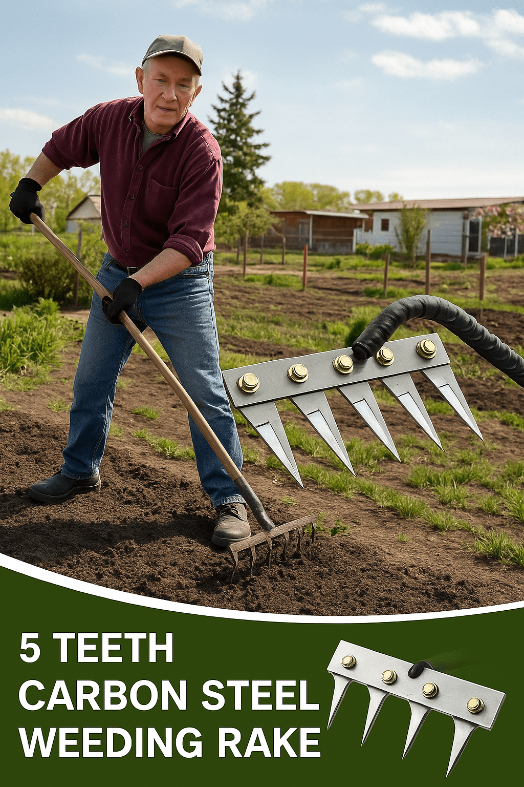 Soilspikezy™ | Garden Tools Planting Implements Rake Tool Equipment  Soilspikezy™ Steel Nail Rake Zaavio.co®