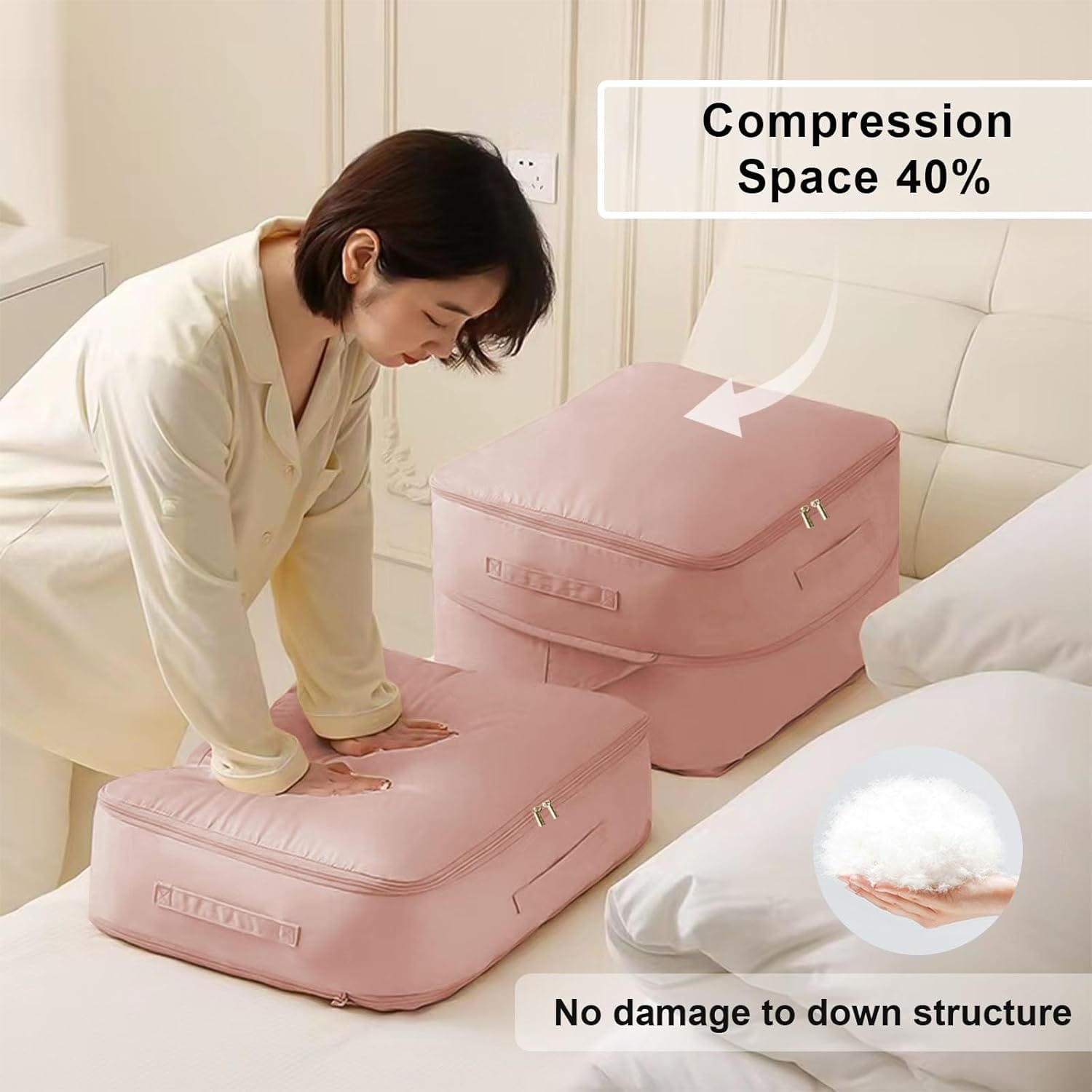 Space Saving Self Compression Organizer | Wardrobe Organiser Clothes Storage Bag Shelf Organizer Ultra Space Saving Self Compression Organizer