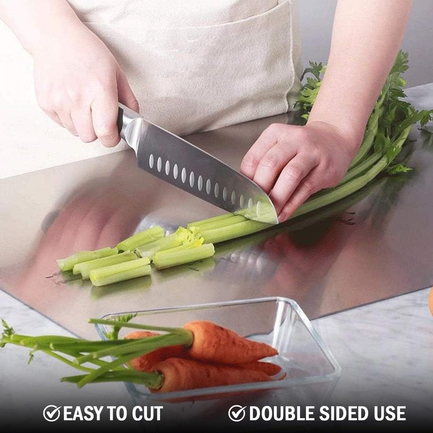Stainless Steel Chopping Board Cutting Vegetables Board Stainless Steel Chopping Board (35x31cms)