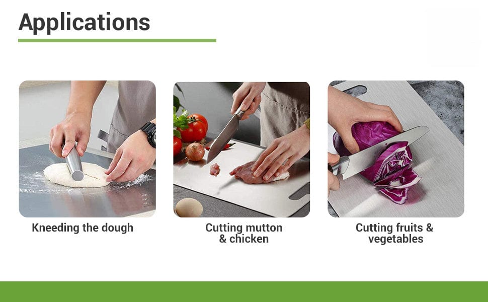 Stainless Steel Chopping Board Cutting Vegetables Board Stainless Steel Chopping Board (35x31cms)
