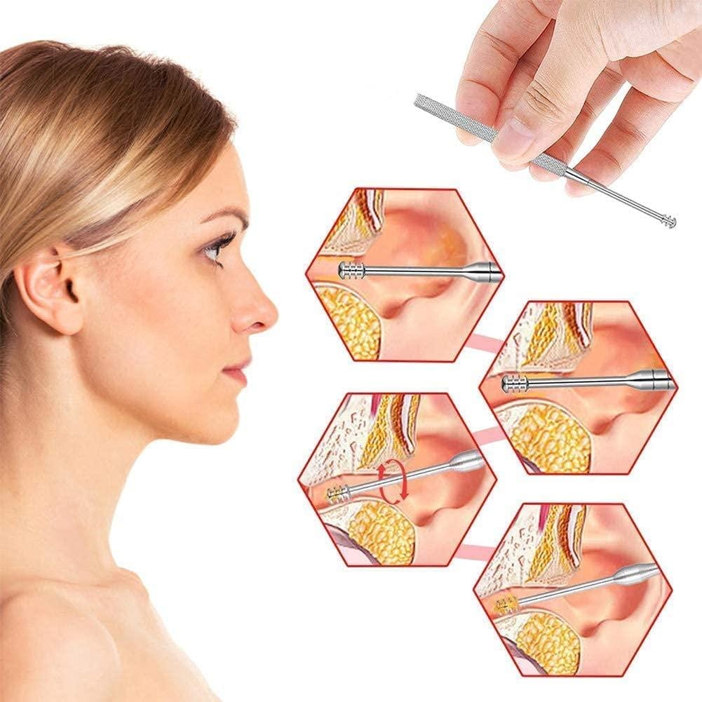 Stainless Steel Ear Wax Removal Kit | Ear Cleaning Dust Removal Removing Ear Wax Clean Removal Kit Stainless Steel Ear Wax Removal Kit 6 Pieces