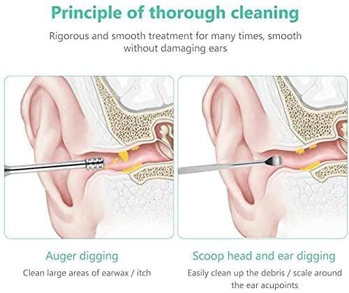 Stainless Steel Ear Wax Removal Kit | Ear Cleaning Dust Removal Removing Ear Wax Clean Removal Kit Stainless Steel Ear Wax Removal Kit 6 Pieces