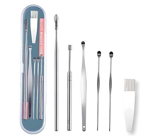 Stainless Steel Ear Wax Removal Kit | Ear Cleaning Dust Removal Removing Ear Wax Clean Removal Kit Stainless Steel Ear Wax Removal Kit 6 Pieces