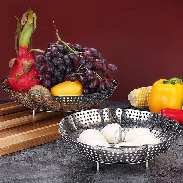 Stainless Steel Steamer basket for Veggie/Seafood with Safety Tool Stainless Steel Steamer basket for Veggie/Seafood with Safety Tool