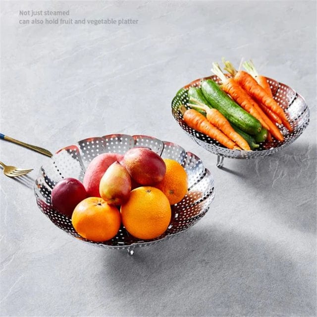 Stainless Steel Steamer basket for Veggie/Seafood with Safety Tool Stainless Steel Steamer basket for Veggie/Seafood with Safety Tool