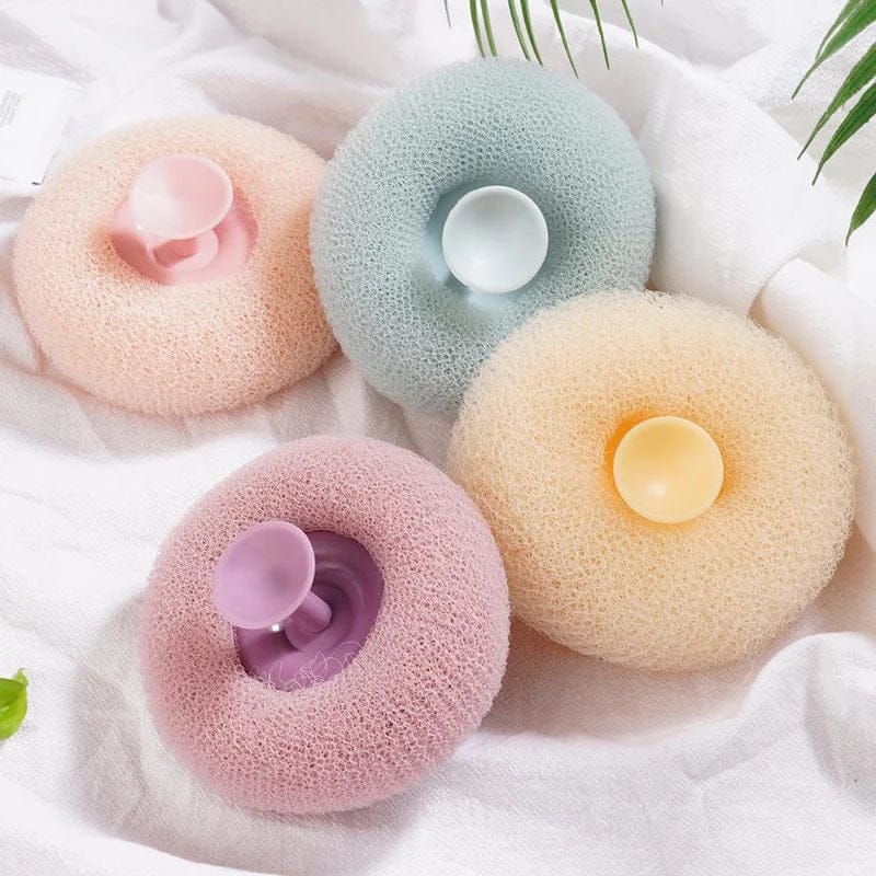 Suction Cup Loofah - Set of 3 | Loofah For Bath Bathroom Shower Bath Cup Suction Bathing Products Suction Cup Loofah - Set of 3
