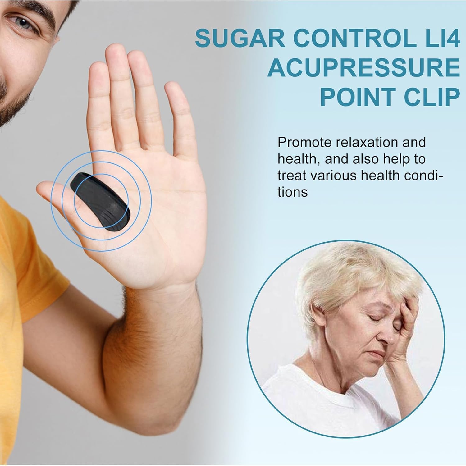 Sugar Control LI4 Acupressure Point Clip (Pack of 2) Sugar Control LI4 Acupressure Point Clip (Pack of 2) Zaavio®
