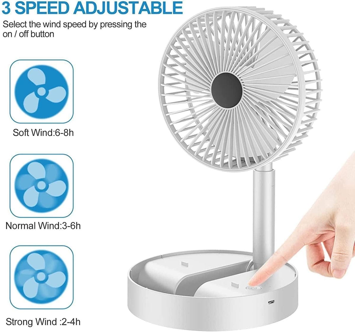 Table Rechargable Fan Cool Small Fan High Speed Desk Table Fan - Rechargeable Portable Fan Portable Fan