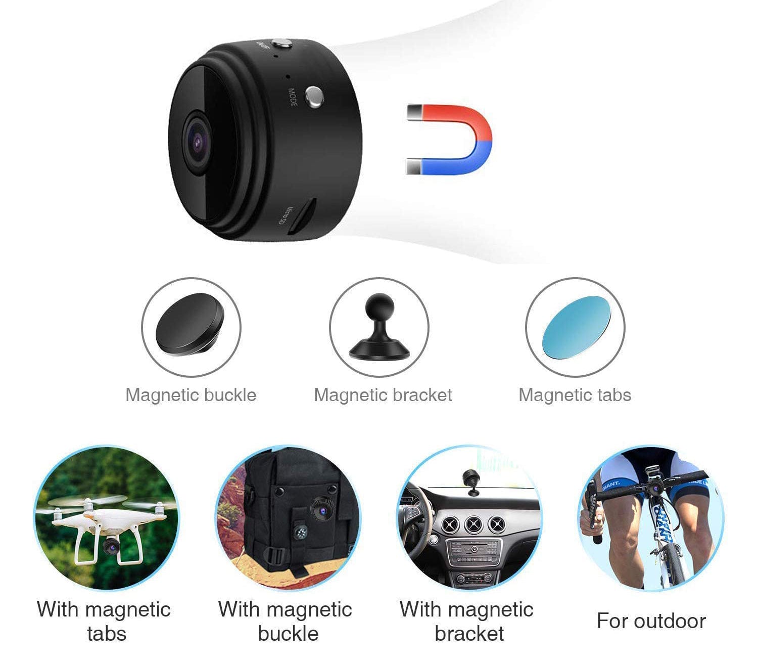 TrackitSight™️ | Spy Mini Camera Wireless Cctv Audio Video Wifi Camera  TrackitSight™️ Mini 1080P Wireless Magnetic Camera Zaavio®