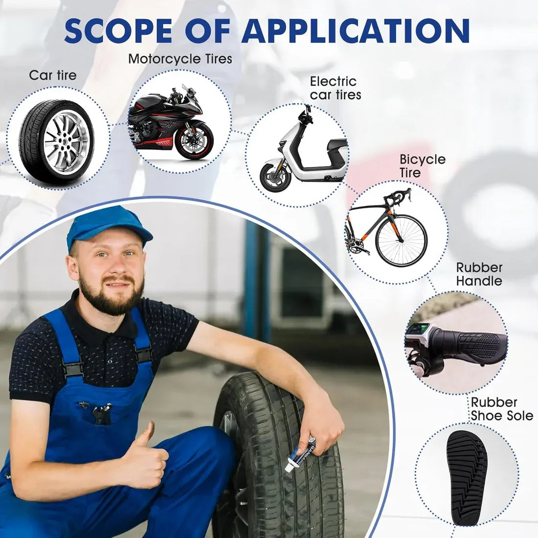 Tyre Repair Adhesive (Set of 2) | Tyre Puncture Car Tubeless Tire Repair Fix Liquid Waterproof Flexible Tyre Repair Adhesive (Set of 2)