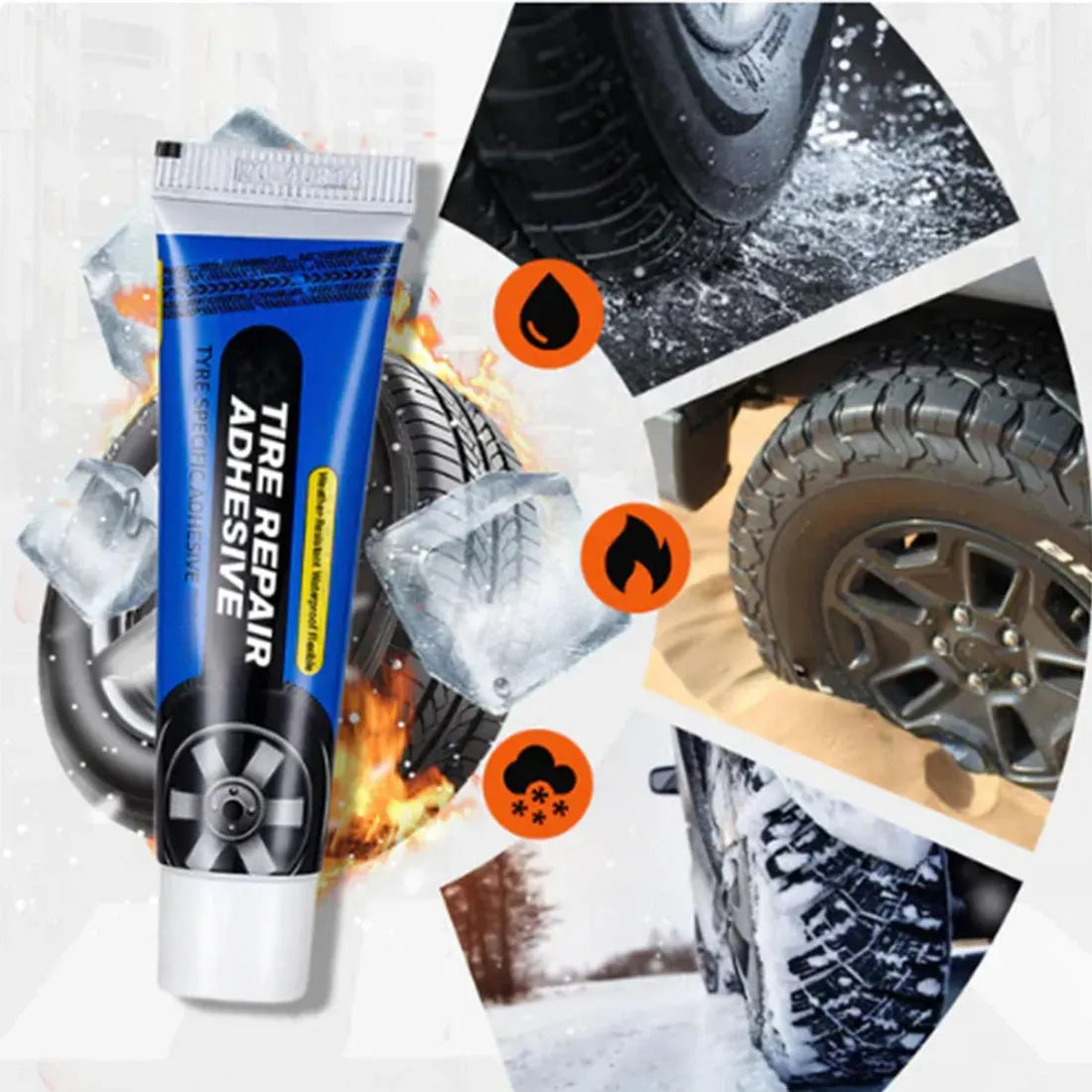 Tyre Repair Adhesive (Set of 2) | Tyre Puncture Car Tubeless Tire Repair Fix Liquid Waterproof Flexible Tyre Repair Adhesive (Set of 2)