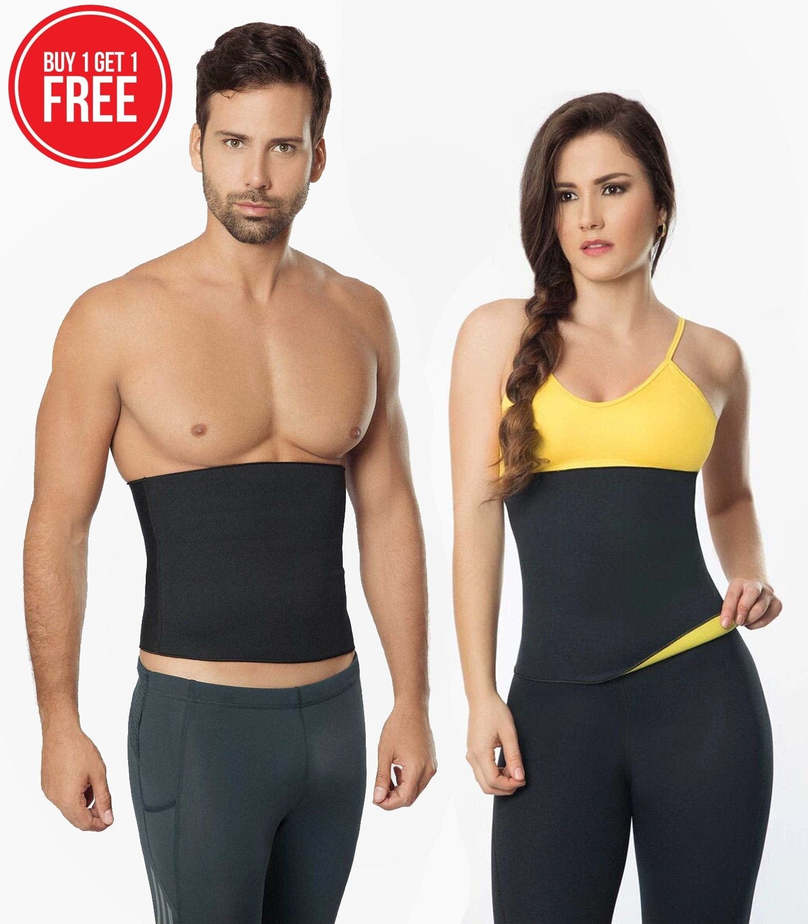 Unisex Body Shaper Hot Sweat Slimming Shaper Belt (Pack of 2) Waist Cinchers Unisex Sweat Shaper - Buy 1, Get 1 FREE!