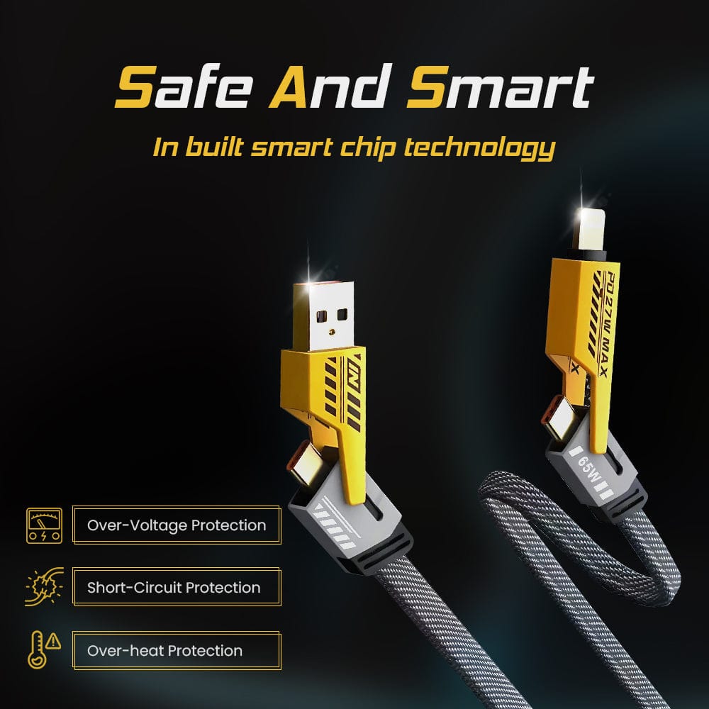 Unitechxo™ | Data Cable Charging Type C Iphone Charger Fast Charger Cables Unitechxo™ 4 in 1 Fast Charging Data Cable Zaavio.co®