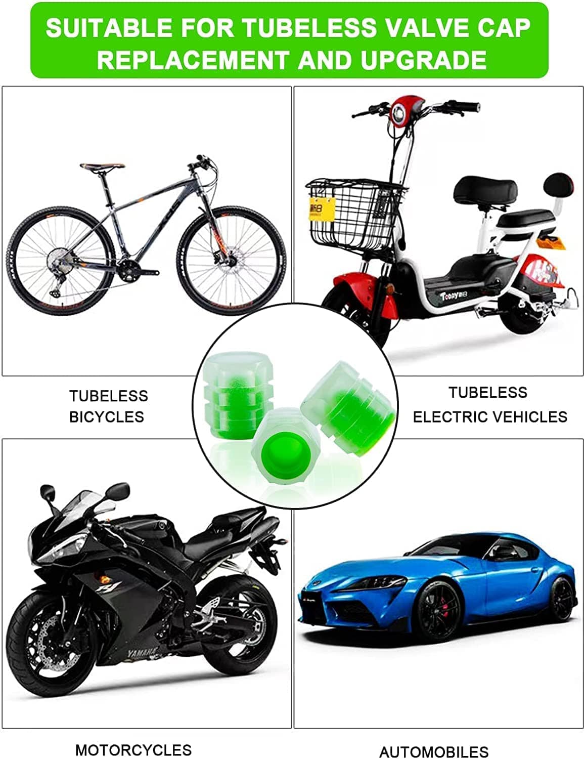 Universal Silicone Tyres Cap (Set of 4) | Car Tyre Valve Caps Air Comparison For Cars And Bikes Universal Silicone Tyres Cap (Set of 4)