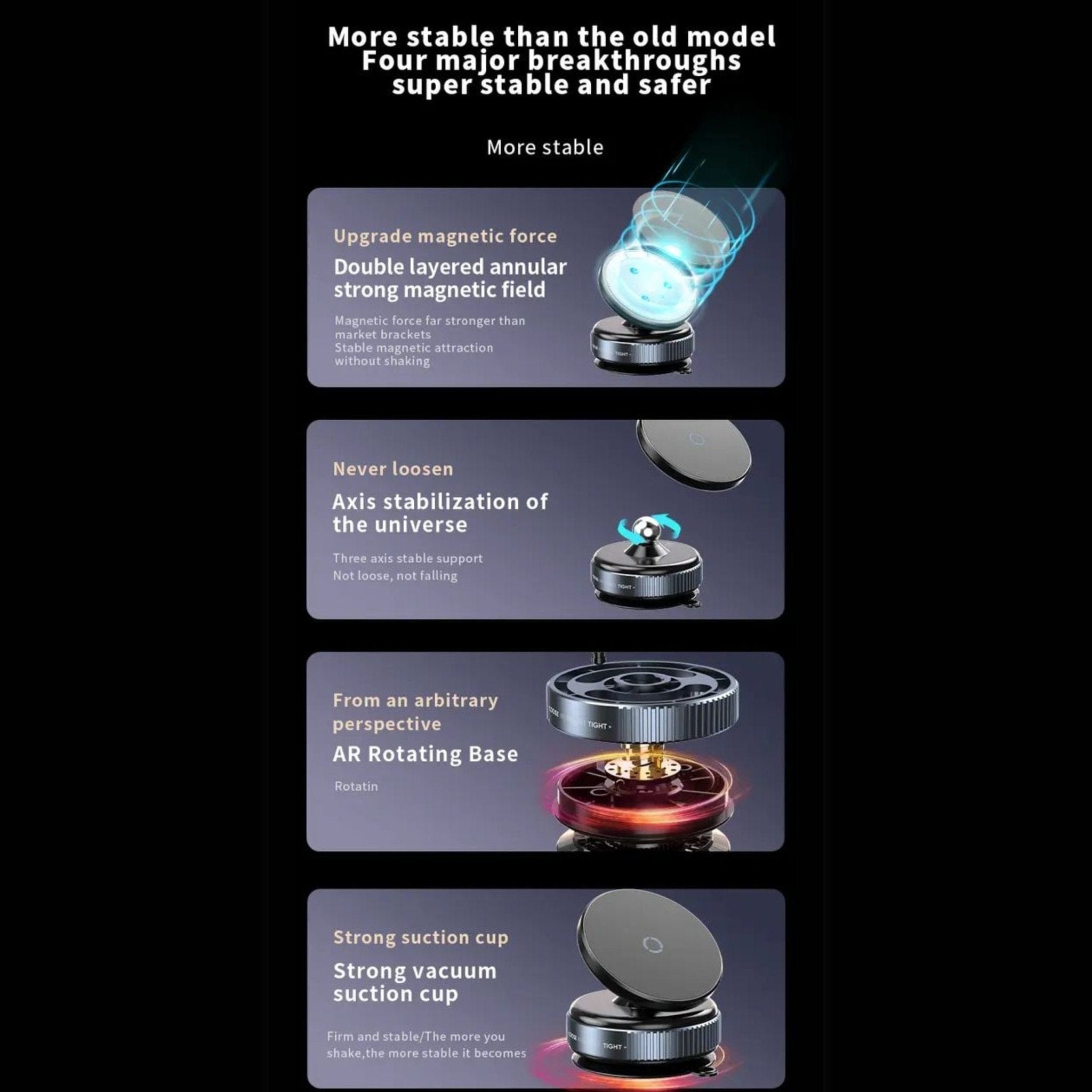 Vacuum Suction Magnetic Phone Mount | Pop Sockets Mag Safe Phone Holder Grip Suction Mount Vacuum Suction Magnetic Mount