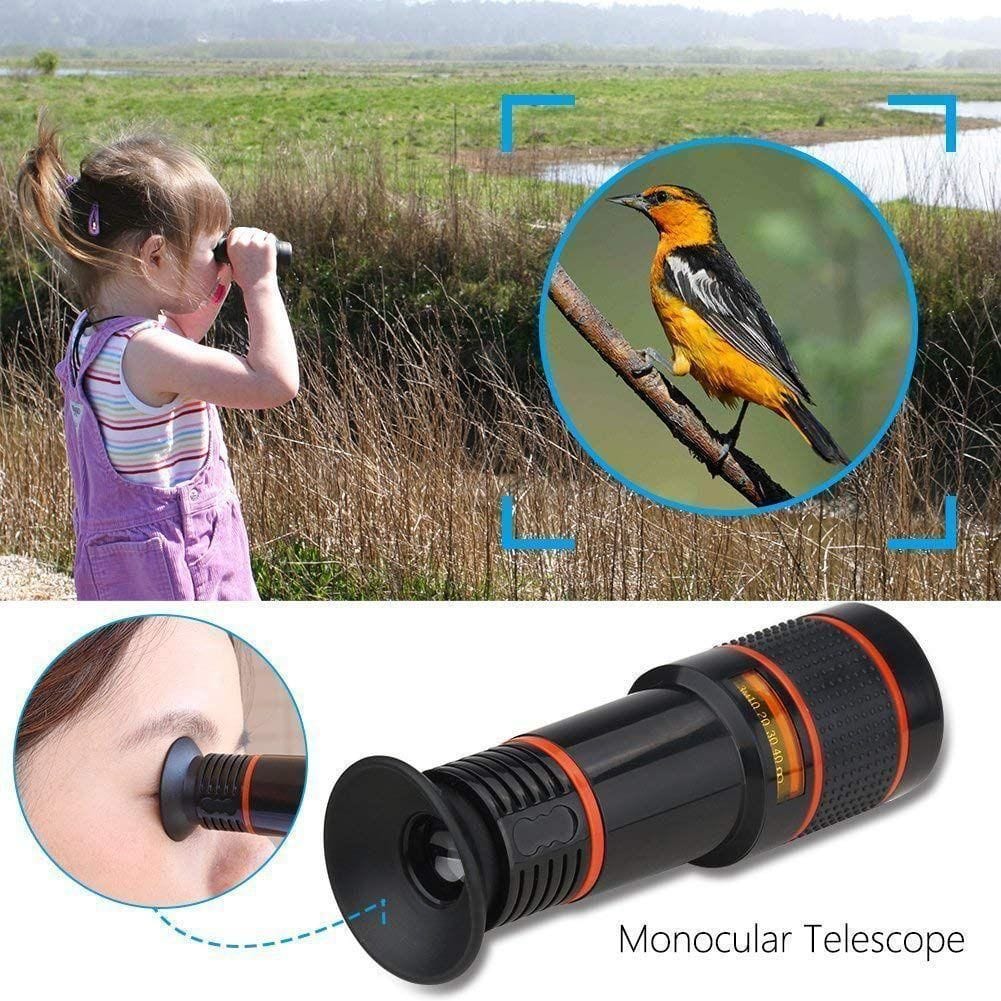 Vision Monocular Telescope Binoculars - 12x HD Optical Zoom Camera Telescope Lens Large Phone Telescope