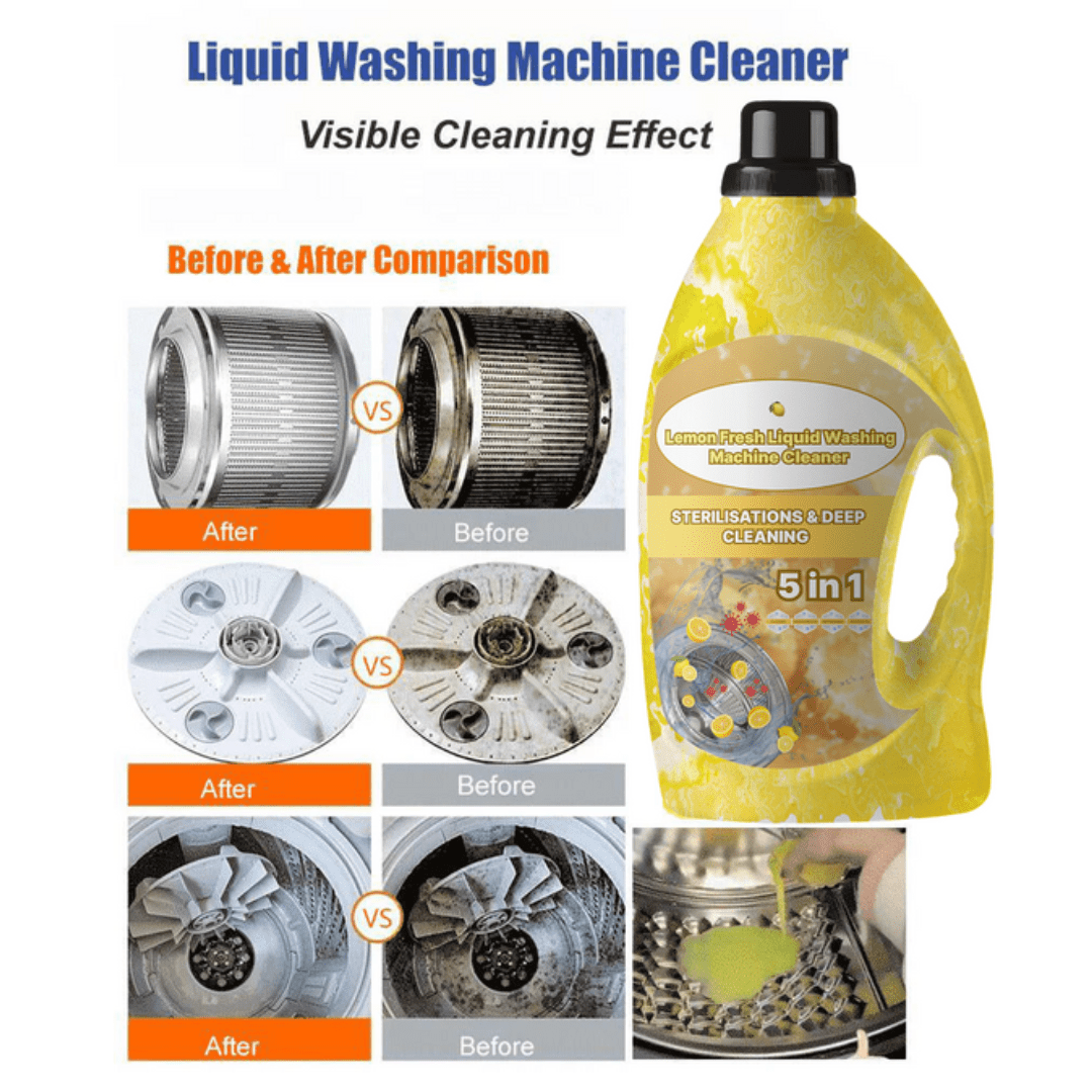 Washwizardzy™ (Pack of 3) | Washing Machine Cleaner Laundry Clothes Washer Drum Cleaning Washwizardzy™ Liquid Washing Machine Cleaner (Pack of 3) Zaavio.co®