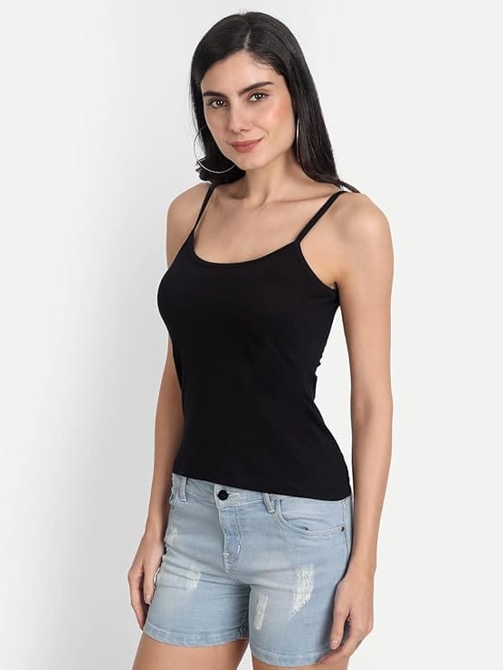 Women's Cami With Built-in Bra (Set of 2) | Tank Top Women Cami Ladies Top Sleeveless Dress Women'S Loose Cami with Built-in Tank Top (Set of 2)