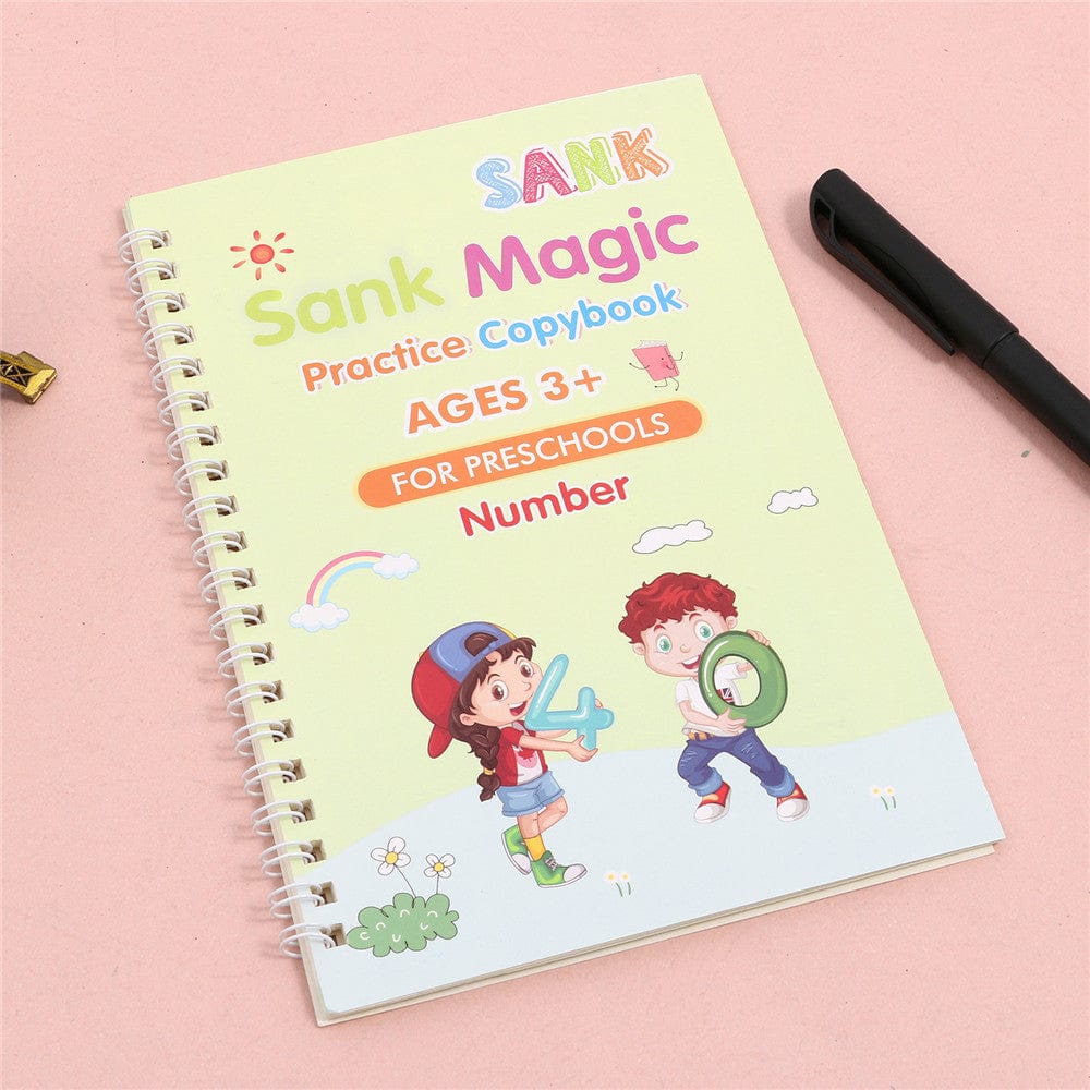 Writiox™ | Handwriting Practice Letters ABC Tracing Sheets kindergarten Writiox™ Magic Practice Copybook (4 BOOKS,1 PEN,1 GRIP,10 REFILL) Zaavio.co®