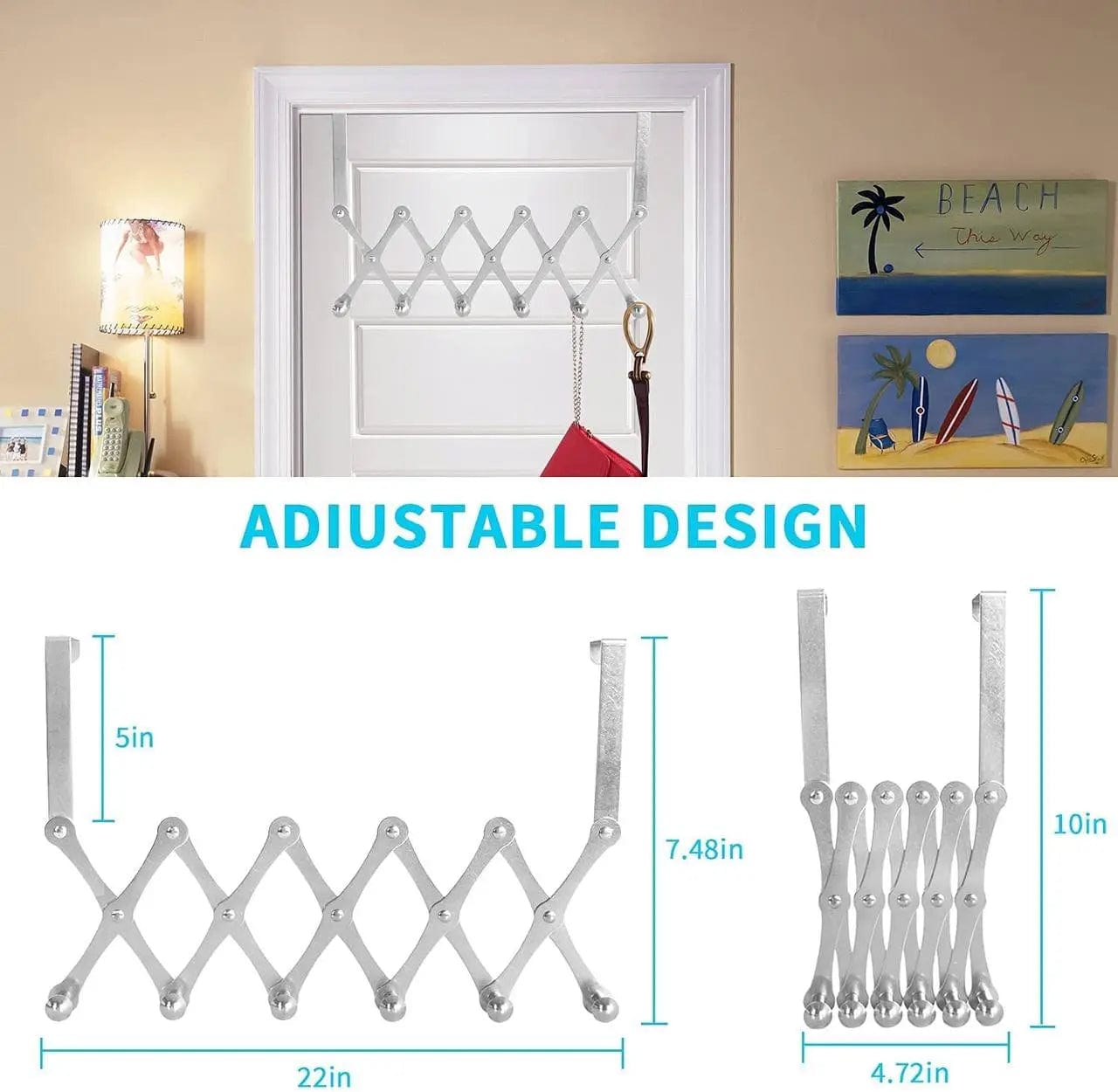 [ 6 Hook ] Stainless Steel Door Hanging Hanger Hook [ 6 Hook ] Stainless Steel Door Hanging Hanger Hook