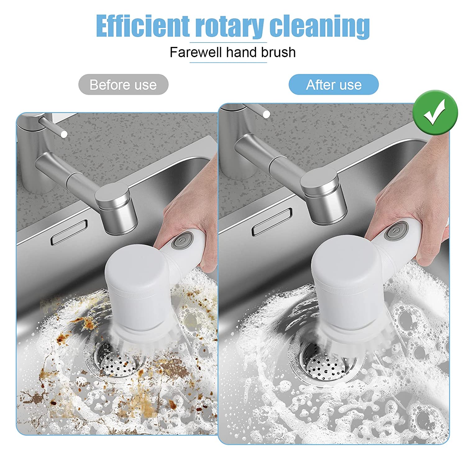 Bathroom Cleaning Brush Electric Scrubber Brush For Bathroom 3-in-1 Electric Cleaning Brush