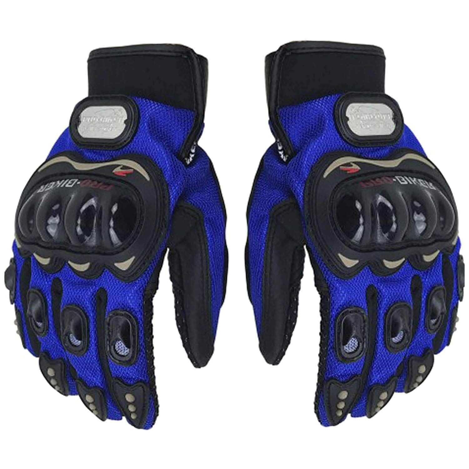 Free Size Probiker Synthetic Leather Motorcycle Gloves ( Blue ) Zaavio®