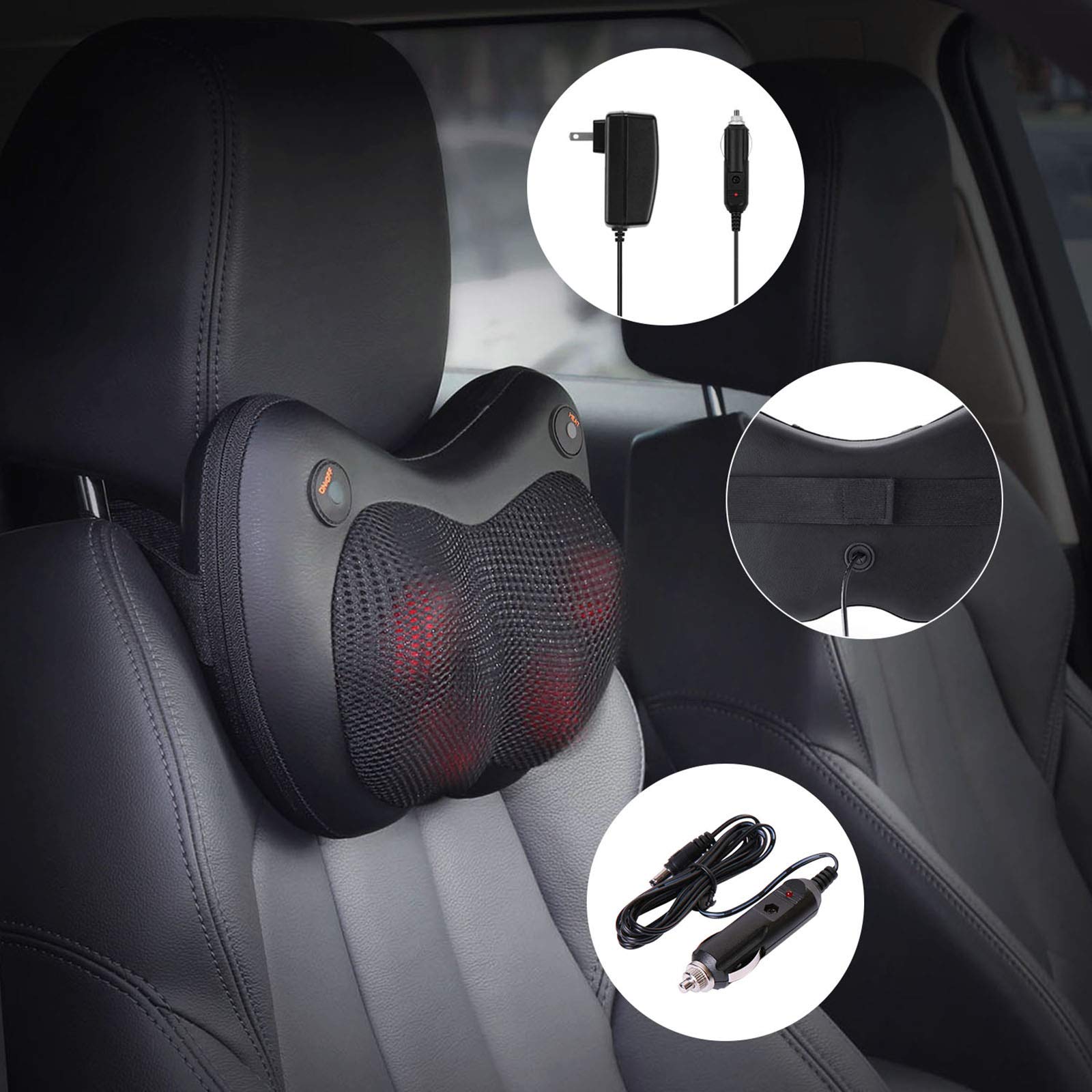 Heat Massage Device Neck Massager Pillow Shiatsu Big Size Shiatsu Neck Massager Pillow