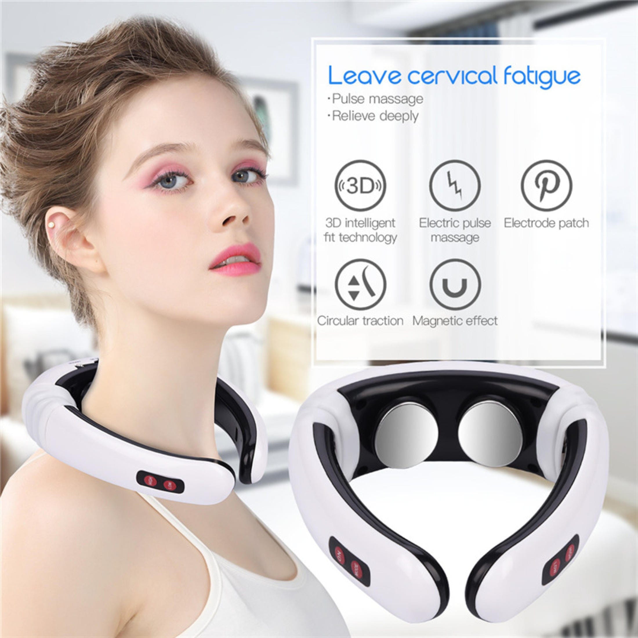 Portable Neck & Shoulder Massager with Heat Cervical Pain Relief Portable Neck & Shoulder Massager